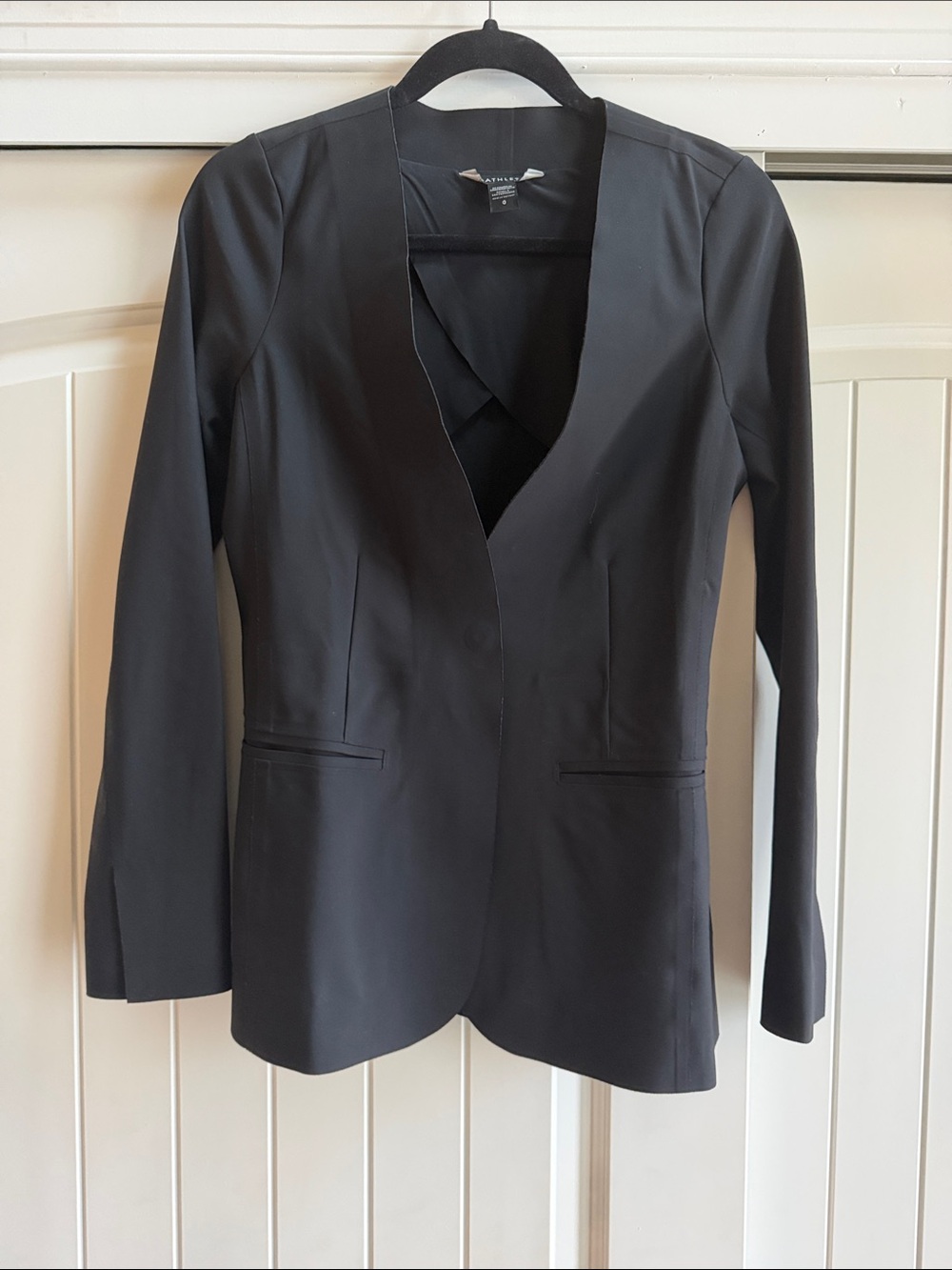 Athleta Black Open-Front Tailored Blazer